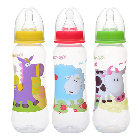 Изображение товара Бутылочка для кормления Курносики с силиконовыми сосками 250 мл