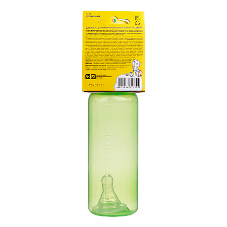 Курносики бутылочка цветная с силиконовой соской арт. 11130 250 мл 1 шт