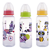 Курносики бутылочка для кормления с силиконовой молочной соской арт.11004 0+ с рисунком 250 мл 1 шт