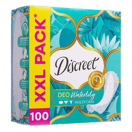 Discreet Прокладки Deo Водная лилия мультиформа ежедневные 100 шт
