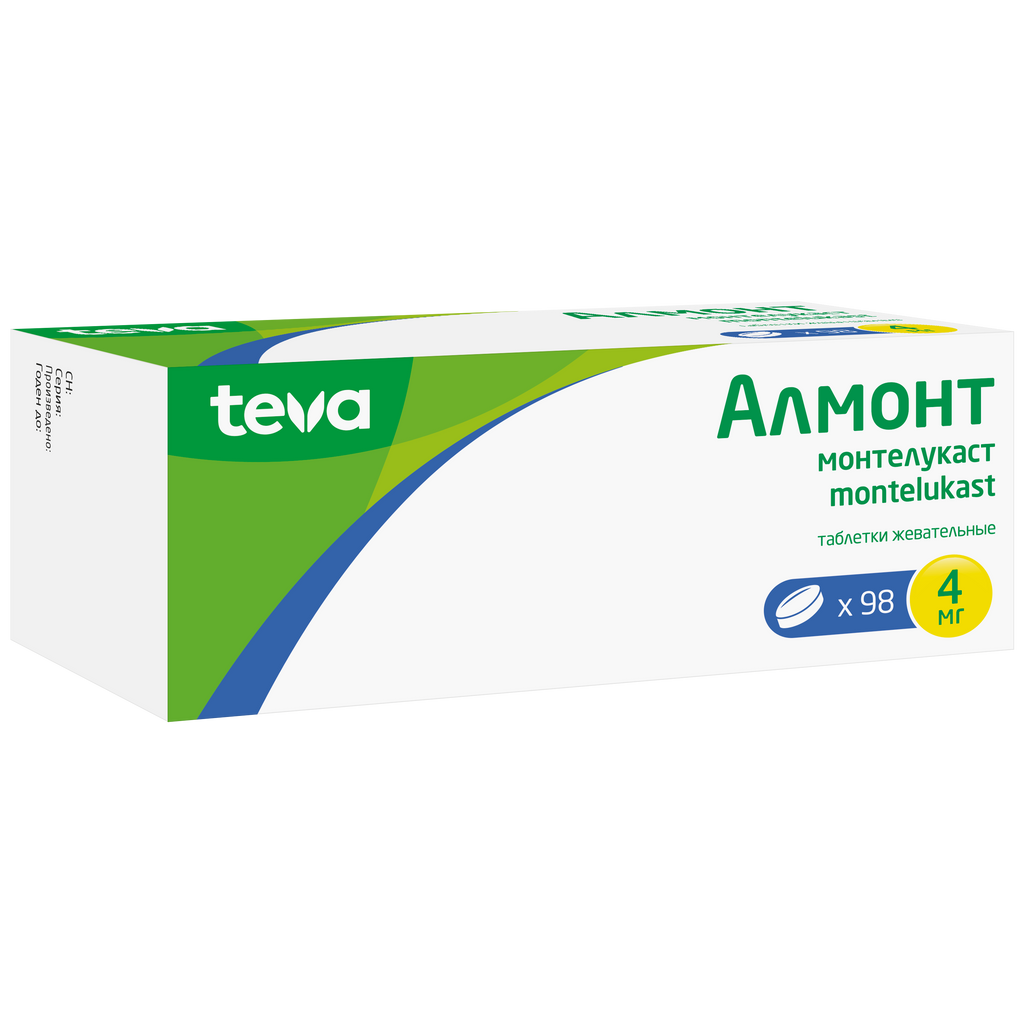 Алмонт, таблетки жевательные 4 мг 98 шт - , цена и отзывы, Алмонт .