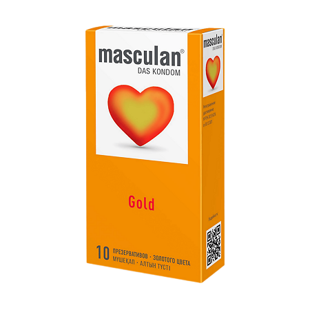 Презервативы Masculan Gold утонченный латекс золотого цвета 10 шт