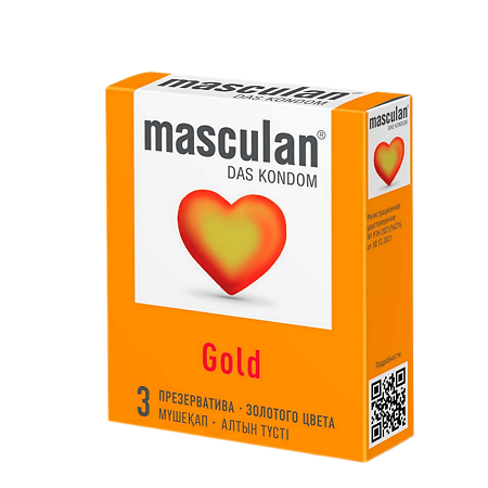 Презервативы Masculan Gold утонченный латекс золотого цвета 3 шт
