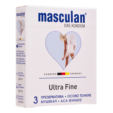 Презервативы Masculan Ultra Fine особо тонкие с обильной смазкой 3 шт