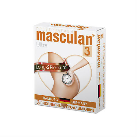 Презервативы Masculan 3 Ultra продлевающие с колечками, пупырышками и анестетиком 3 шт