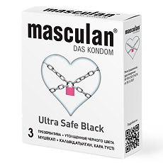 Изображение товара Презервативы Masculan Ultra Safe Black ультрапрочные 3 шт