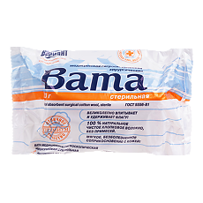 Изображение товара Вата медицинская гигроскопическая хирургическая Вариант стерильная 100 г 1 шт