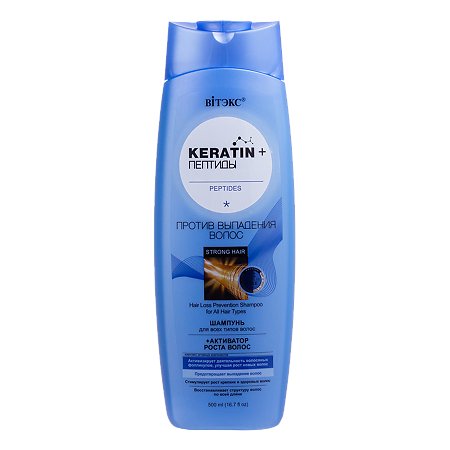 Изображение товара Vitex Keratin & Пептиды Шампунь для всех типов волос против выпадения 500 мл 1 шт