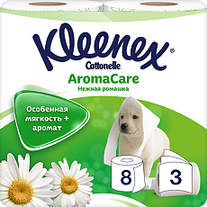 Купить Kleenex Бумага туалетная Нежная ромашка 3-х слойная 8 шт цена