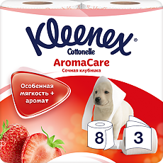 Купить Kleenex Бумага туалетная Сочная клубника 3-х слойная 8 шт цена
