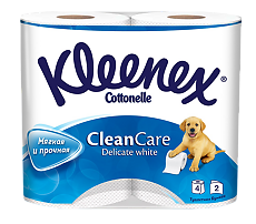 Купить Kleenex Бумага туалетная Delicate White 2-х слойная белая 4 шт цена