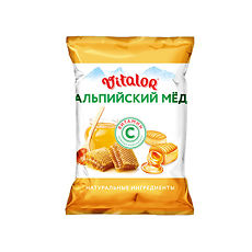 Купить Виталор леденцовая карамель массой 3,8 г с витамином С со вкусом Альпийского меда 60 г 1 шт цена