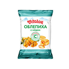 Купить Виталор леденцовая карамель массой 3,8 г с витамином С со вкусом Облепихи с медом 60 г 1 шт цена