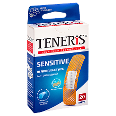 Купить Лейкопластырь Teneris Sensitive бактерицидный с ионами серебра на нетканой основе 20 шт цена