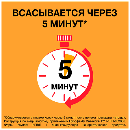 Нурофен Интенсив таблетки покрыт.плен.об. 200 мг+500 мг 12 шт