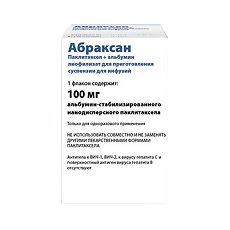 Купить Абраксан лиофилизат д/приг суспензии для инфузий 100 мг фл 1 шт цена