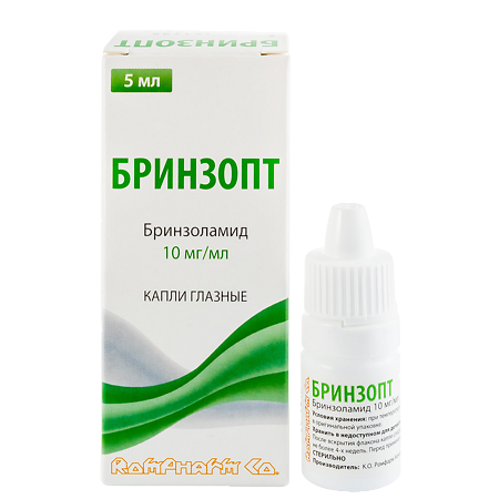 Изображение товара Глазные капли бринзопт 10 мг/мл 5 мл для снижения внутриглазного давления