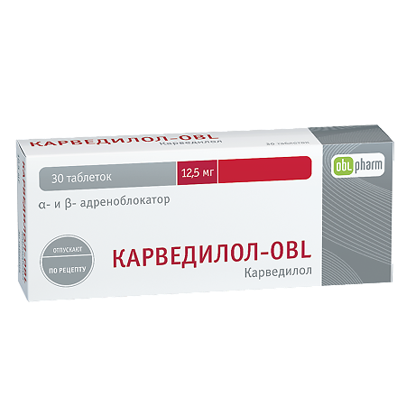 Карведилол-OBL таблетки 12,5 мг 30 шт