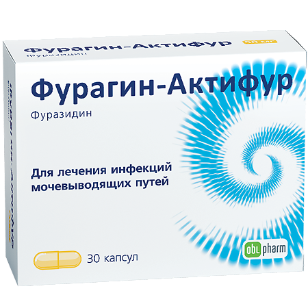 Изображение товара Фурагин-Актифур капсулы 50 мг 30 шт противомикробное средство урогенитальные инфекции