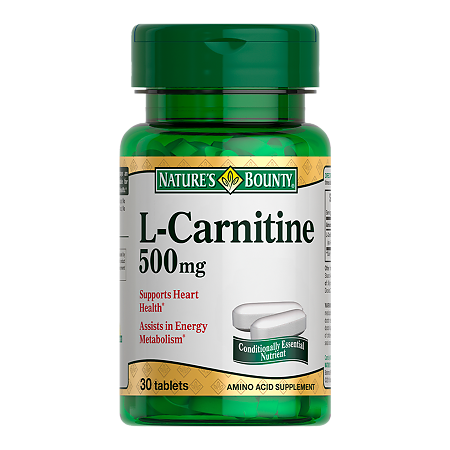 Изображение товара Nature's Bounty L-Карнитин 500 мг таблетки для поддержки обмена веществ и энергии 30 шт