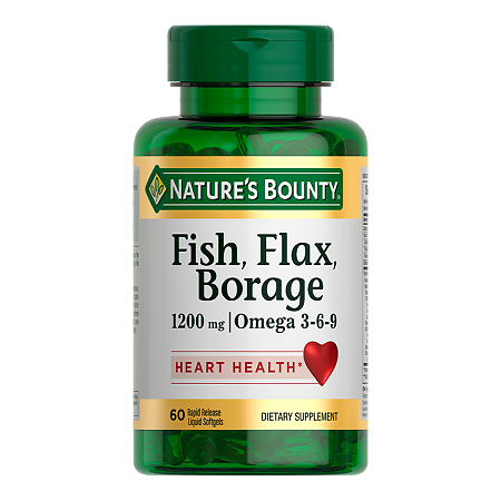 Изображение товара Nature's Bounty Рыбий жир Омега 3-6-9 1200 мг 60 капсул для здоровья сердца и иммунитета