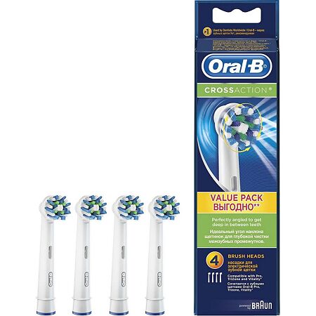 Oral-B Насадка для электрической зубной щетки CrossAction EB50-4 4 шт