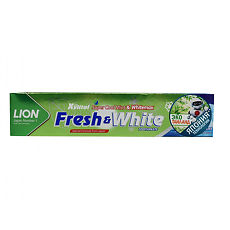 Изображение товара Lion Thailand Fresh & White зубная паста отбеливающая супер прохладная мята 160 г 1 шт
