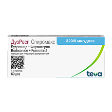 Купить ДуоРесп Спиромакс порошок для ингаляций дозированный 320 мкг+9 мкг/доза 60 доз 1 шт цена
