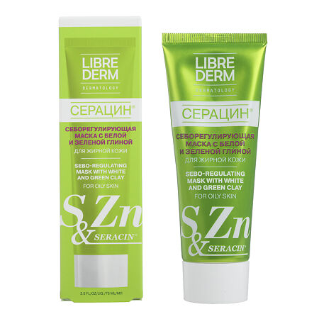 Изображение товара Либридерм (Librederm) Seracin Маска себорегулирующая с белой и зеленой глиной 75 мл 1 шт