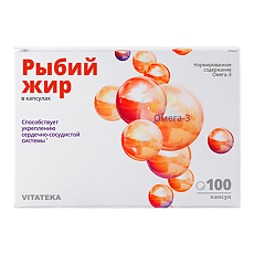 Купить Рыбий жир Витатека Рыбий жир Витатека капсулы массой 370 мг 100 шт цена