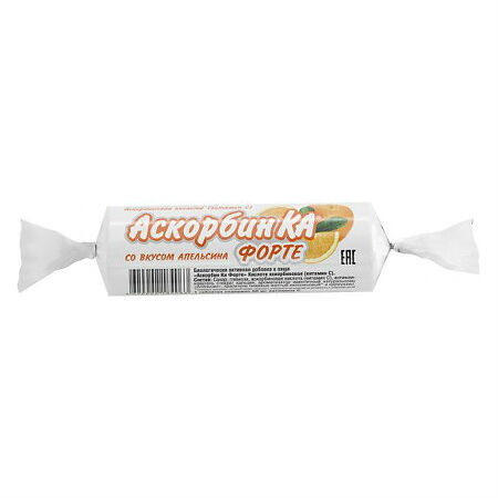 Аскорбин Ка Форте жевательные таблетки массой 3 г со вкусом апельсина 10 шт