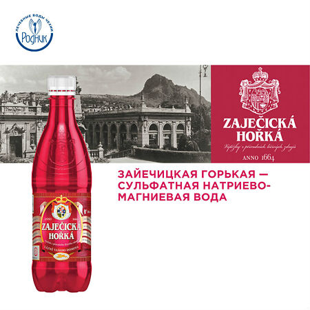 Вода Зайечицкая горькая/Zajecicka Horka минеральная лечебная негазированная ПЭТ 0,5 л 1 шт