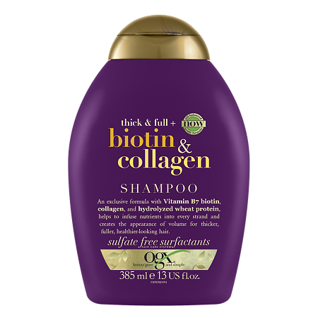 OGX Шампунь для лишенных объема и тонких волос с биотином и коллагеном Thick And Full Biotin And Collagen Shampoo 385 мл 1 шт