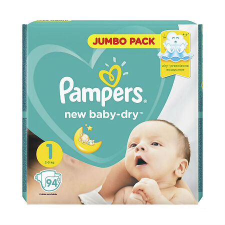 Подгузники Памперс (Pampers) Нью Бэби-Драй Ньюборн (2-5кг) 94 шт