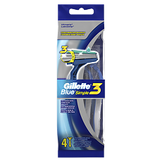 Купить Gillette Blue Simple 3 бритвы одноразовые 4 шт цена