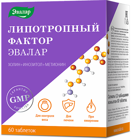 Липотропный фактор таблетки покрт. об. массой 1,2 г 60 шт.