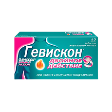 Купить Гевискон Двойное Действие таблетки жевательные мятные 12 шт цена