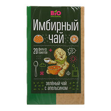 Купить Чай имбирный Bio National зеленый с апельсином фильтр-пакеты 20 шт. цена