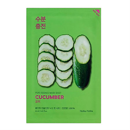 Изображение товара Holika Holika Pure Essence Успокаивающая тканевая маска огурец 20 мл 1 шт