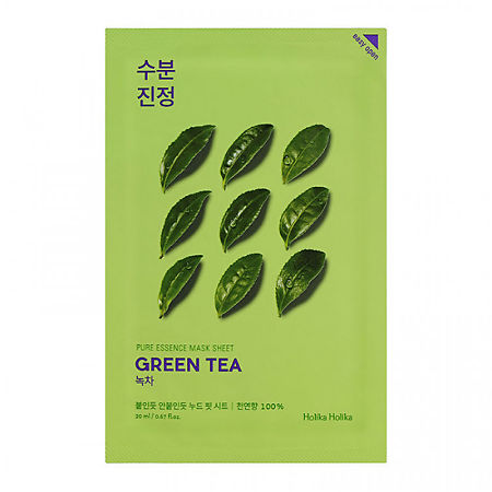 Holika Holika Pure Essence противовоспалительная тканевая маска зеленый чай 20 мл 1 шт