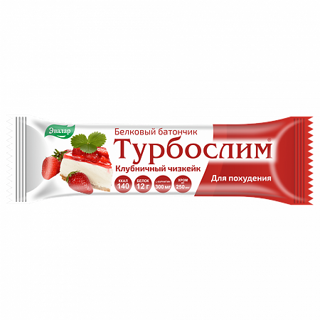 Турбослим белковый батончик для контроля веса клубничный чизкейк 50 г 1 шт