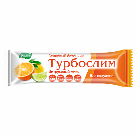 Турбослим белковый батончик для контроля веса цитрусовый микс 50 г 1 шт
