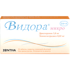 Купить Видора микро таблетки покрыт.плен.об. 3 мг+0,02 мг 24+4 шт цена