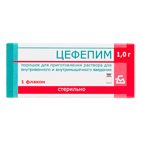 Изображение товара Цефепим порошок для раствора 1 г для в/в и в/м введения