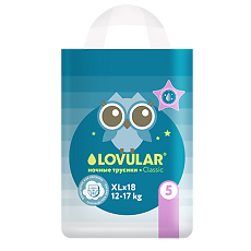 Купить Lovular Трусики-подгузники ночные детские XL 12-17 кг 18 шт цена