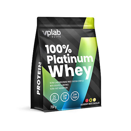 Vplab 100% Platinum Whey Протеин малина - белый шоколад 750 г 1 шт
