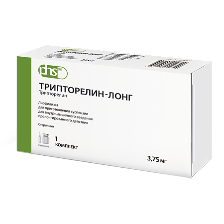 Трипторелин-лонг лиофилизат д/приг суспензии для в/м введ с пролонг высвобождением 3,75 мг 1 шт