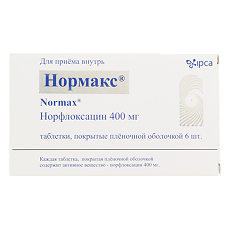 Купить Нормакс таблетки покрыт.плен.об. 400 мг 6 шт цена