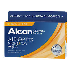 Изображение товара Alcon Контактные линзы Air Optix Night & Day Aqua / +2.50 / 8.4 / на 1 месяц 3 шт
