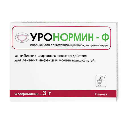 Уронормин-Ф порошок д/приг раствора для приема внутрь 3 г пакеты по 8 г 2 шт